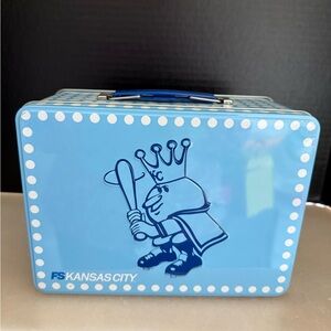 Kansas City Royals Metal Lunchbox Pail Excellent Condition 8” x 7” x 4”